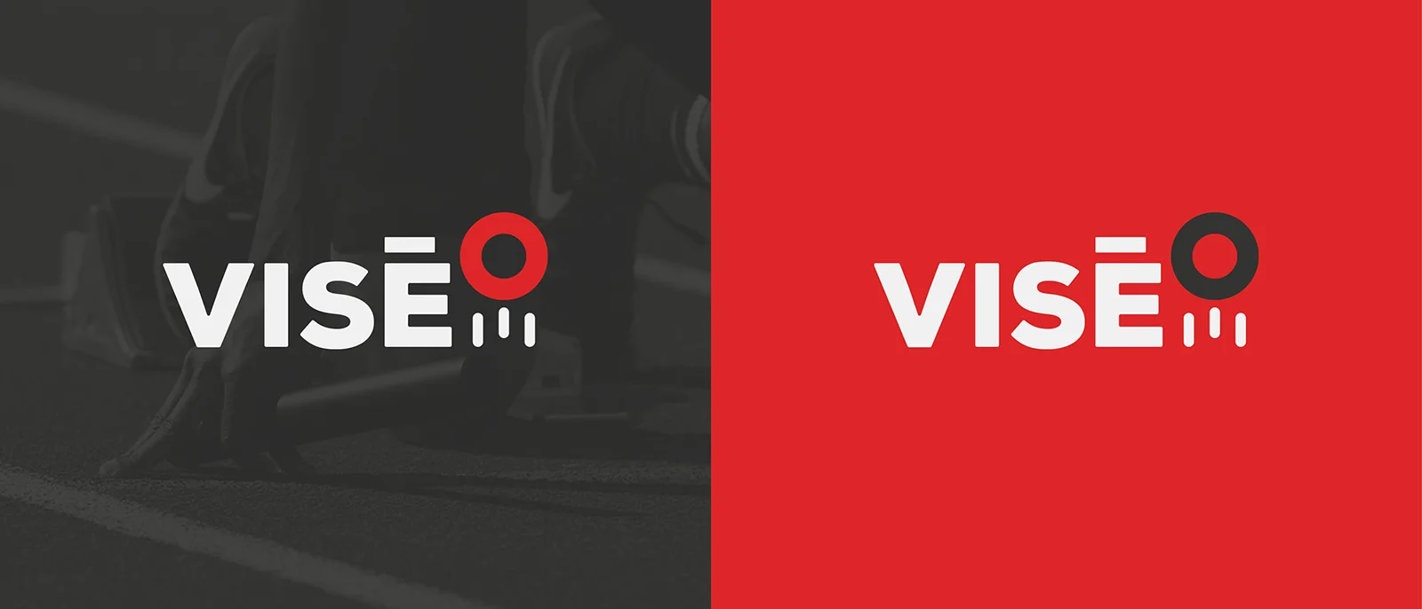 Déclinaison du logo crée pour la nouvelle identité visuelle de Viséo sur deux fond de leur palette de couleur