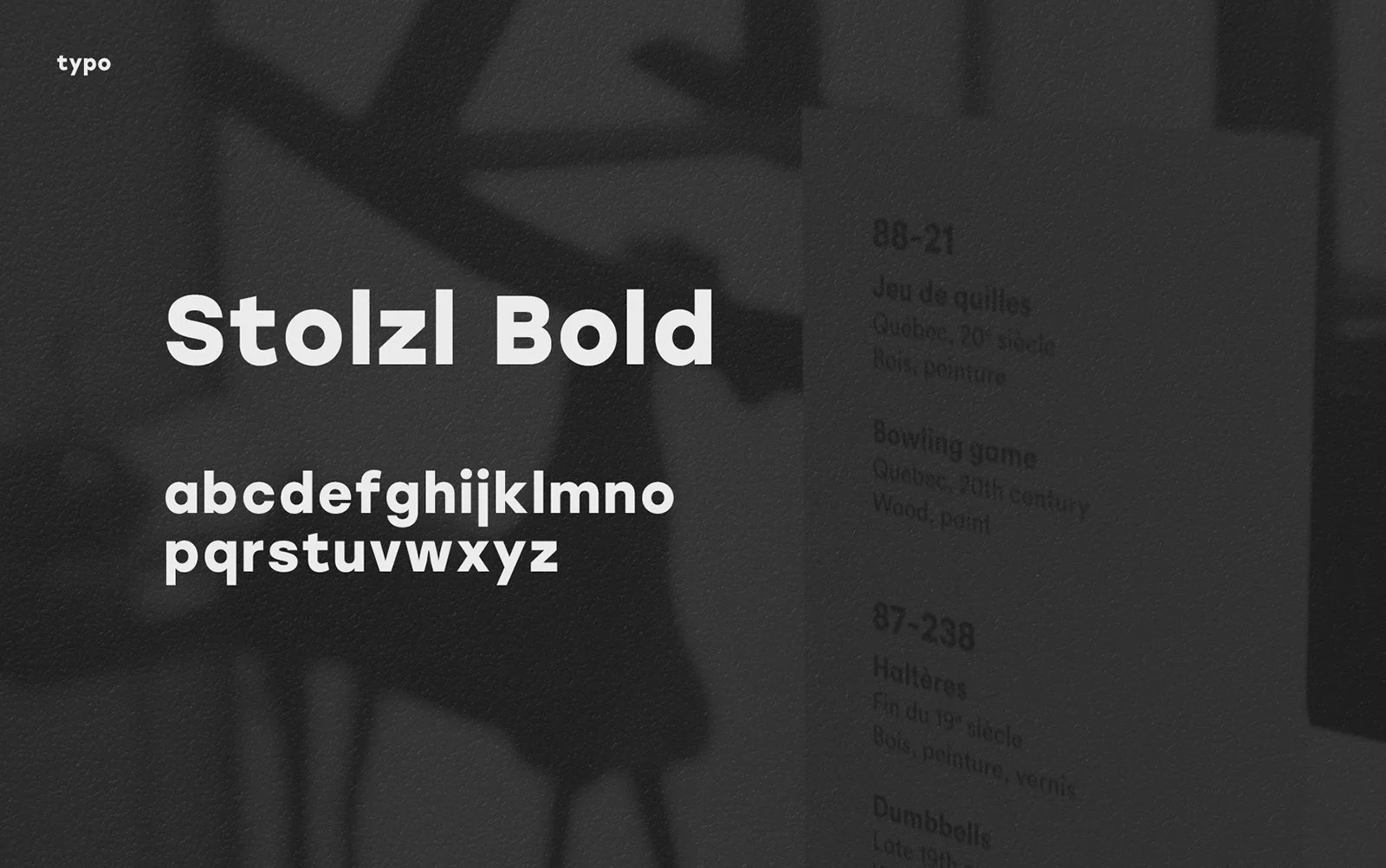 typographie de l’identité visuelle, créé pour l’exposition Sortir de sa réserve sur une photo en arrière-plan opaque