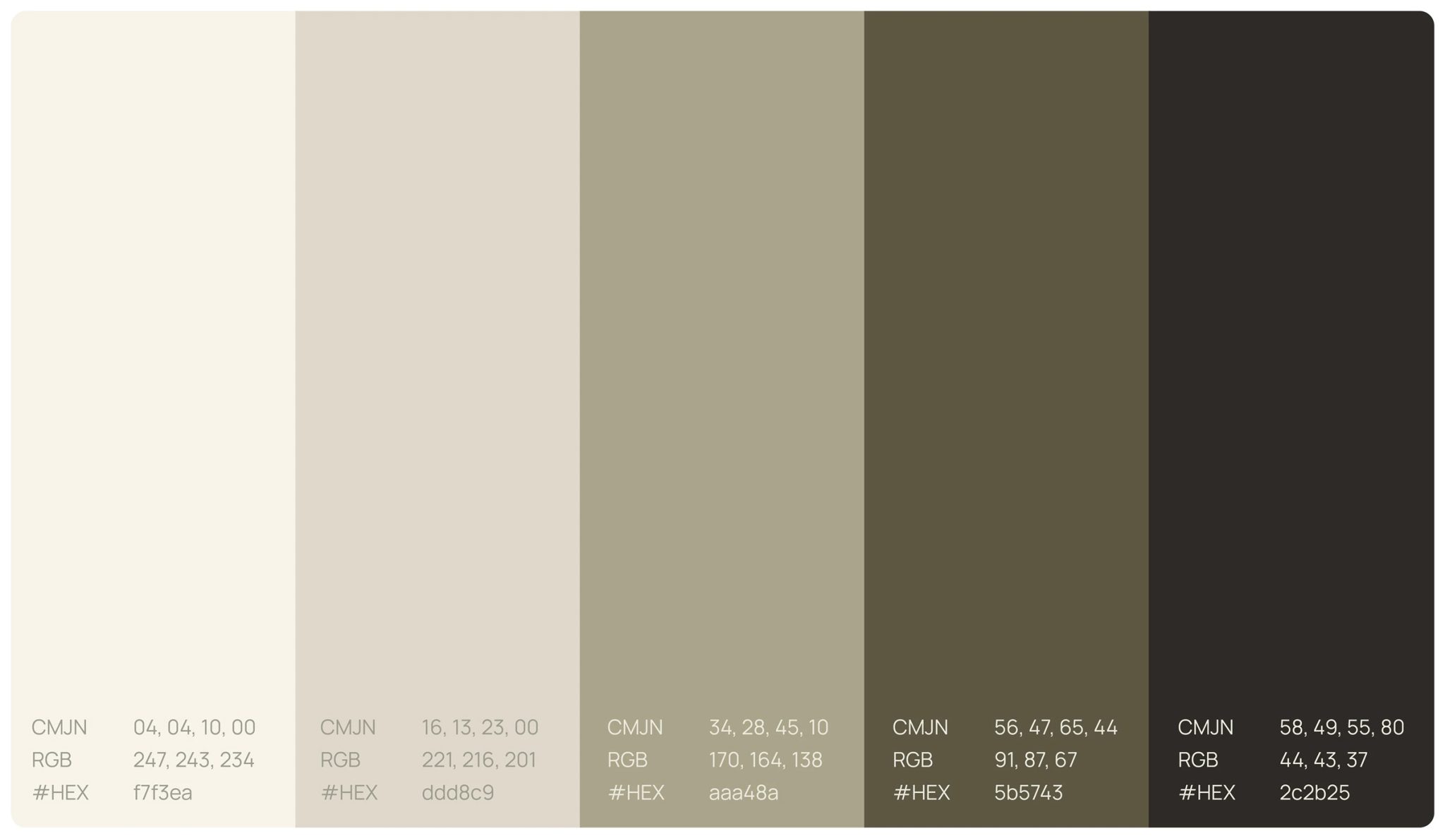 Palette de couleur développée pour la nouvelle image de marque de Bleu Citron conçu par Atelier 480